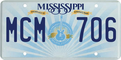 MS license plate MCM706
