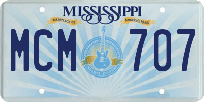 MS license plate MCM707