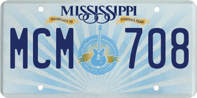 MS license plate MCM708