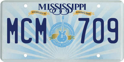 MS license plate MCM709