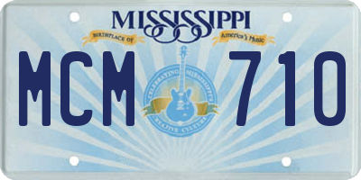 MS license plate MCM710