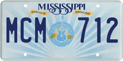 MS license plate MCM712