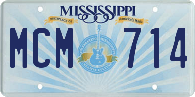 MS license plate MCM714