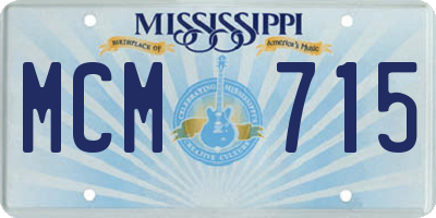 MS license plate MCM715