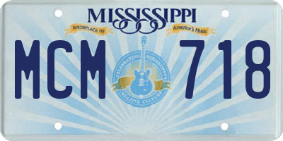 MS license plate MCM718