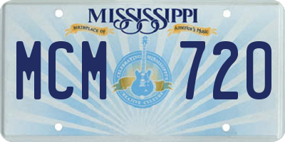 MS license plate MCM720