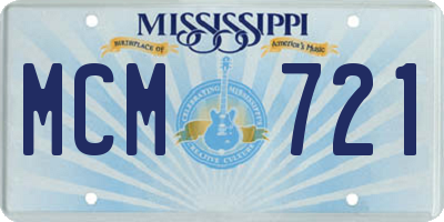 MS license plate MCM721