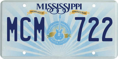 MS license plate MCM722