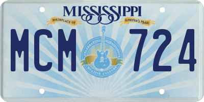 MS license plate MCM724