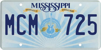 MS license plate MCM725