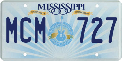 MS license plate MCM727