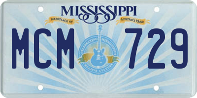 MS license plate MCM729