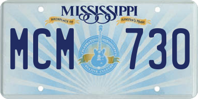 MS license plate MCM730