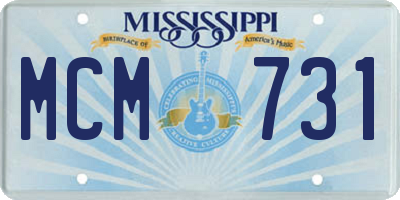 MS license plate MCM731