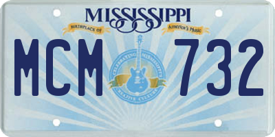 MS license plate MCM732