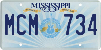 MS license plate MCM734