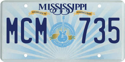 MS license plate MCM735