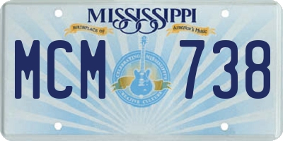MS license plate MCM738