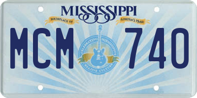 MS license plate MCM740