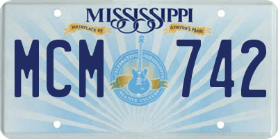 MS license plate MCM742
