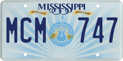 MS license plate MCM747