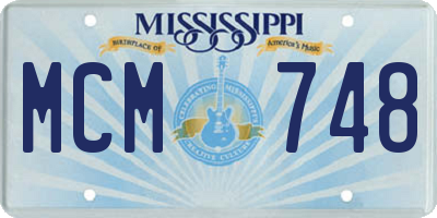 MS license plate MCM748