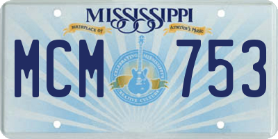 MS license plate MCM753