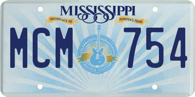 MS license plate MCM754