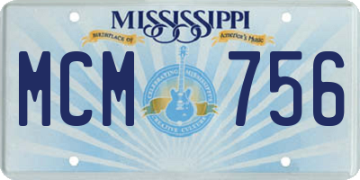MS license plate MCM756
