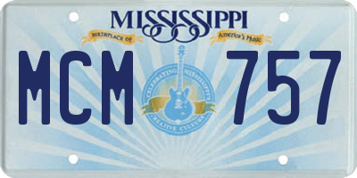 MS license plate MCM757