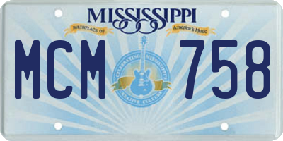MS license plate MCM758