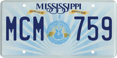 MS license plate MCM759