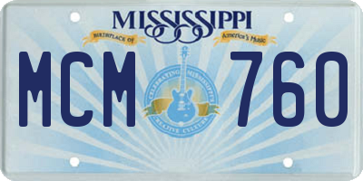 MS license plate MCM760