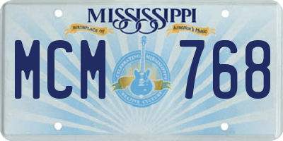 MS license plate MCM768