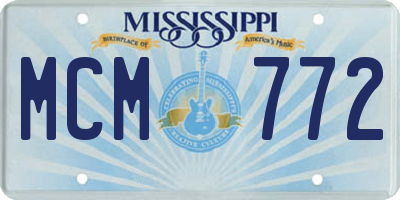 MS license plate MCM772