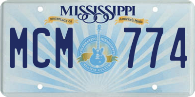 MS license plate MCM774