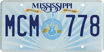 MS license plate MCM778