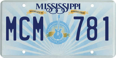 MS license plate MCM781