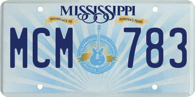 MS license plate MCM783