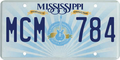 MS license plate MCM784
