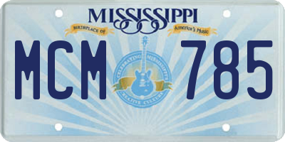 MS license plate MCM785