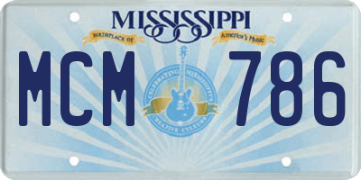 MS license plate MCM786