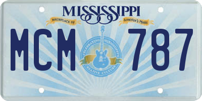 MS license plate MCM787