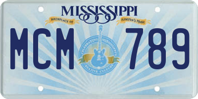MS license plate MCM789