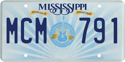 MS license plate MCM791