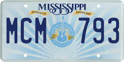 MS license plate MCM793