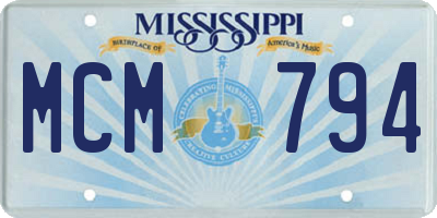 MS license plate MCM794
