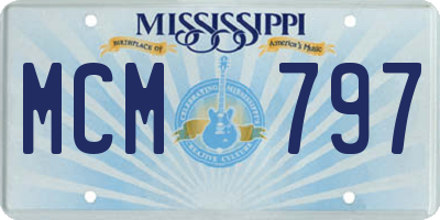 MS license plate MCM797