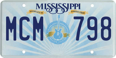 MS license plate MCM798