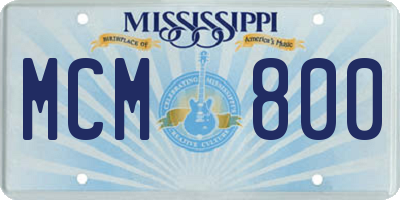 MS license plate MCM800